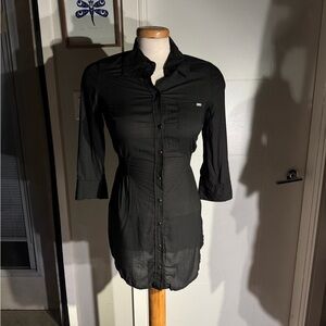 Black Vintage Guess Button-Up Shirt NWT